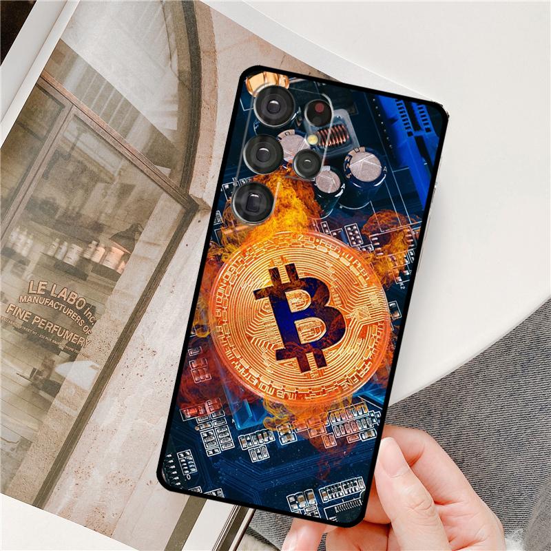 

Чехол для телефона Bitcoin BTC для Samsung Galaxy S25 Ultra S9 S10 S20 FE S21 S22 S23 Plus S24 Ultra Полное покрытие Galaxy S10