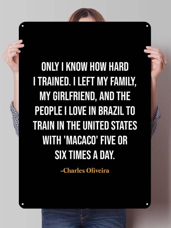 Charles Oliveira Boxer Metallschilder Gaming Zimmer Dekoration Benutzerdefiniertes Boxposter Blechschilder für Wandkunst Dekor Vintage Metallplatte