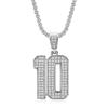 Hip Hop Iced Out Bling Football 10 Pendant Statement Male Gold Color Stainless Steel Sports Necklace for Women Men Jewelry