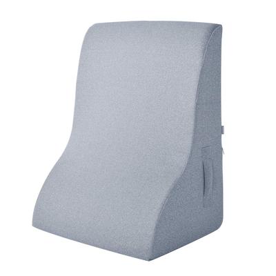 Shinnwa High-Resilience Triangular Bed Cushion with Lumbar Support, Perfect for Sleeping, Reading, and TV Use, Washable Cover with Loops, Gray