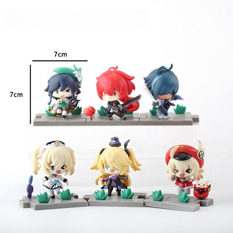 Genshin Impact Figure Paimon Zhongli Klee Statues Cute Anime Genshin Action Figurine Sculpture Room Decoration Desk Accessories