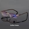 Men Square Reading Glasses Business HD Lens Rimless Eyeglasses Women Trendy Presbyopia Prescription Eyewear +1.0 To +4.0
