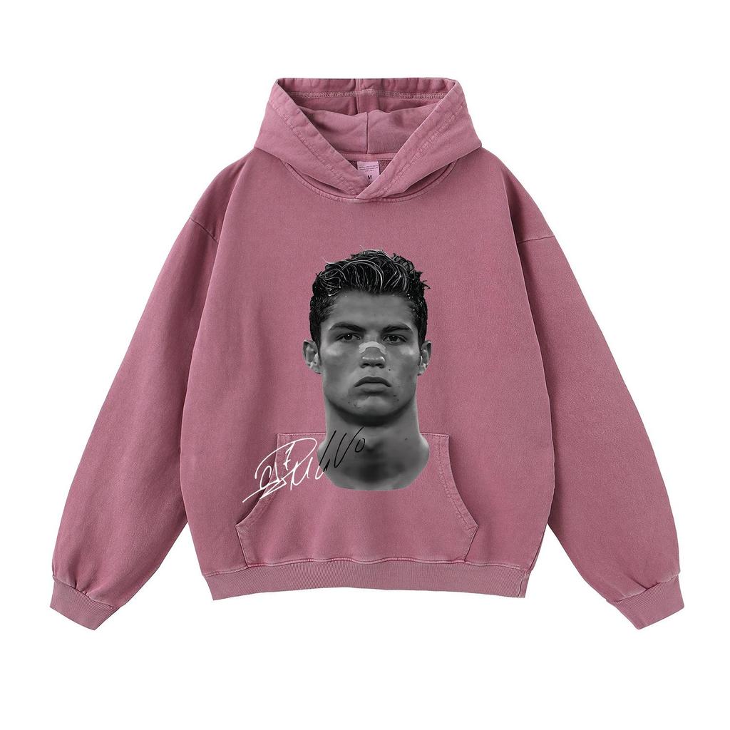 Autumn/Winter 420G Street Football Print Heavyweight Pullover Hoodie