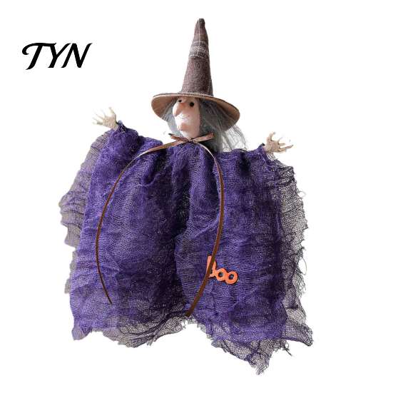 Halloween Witch Doll Decorations Ornaments, Spooky Cat Pumpkin Lightweight Figurine for Parties Hanging Decoration Tree, Home Party Kitchen