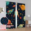 2D flat printing 2pcs Window Curtains Cubes Curtains - Girls Kids Rainbow Versatile Polyester,Without Electricity Birthday Party