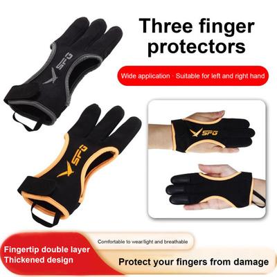 Bogenschießen Finger Tab Handschuh Faux Leder Drei Finger Schutz Hand Schutz Schießen Jagd