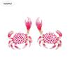 Trendige Kreative Krabbenohrringe Einzigartige Vintage Rosa Krabbenohrstecker Roter Schmuck Krabbenklaue Ohrstecker Mädchen
