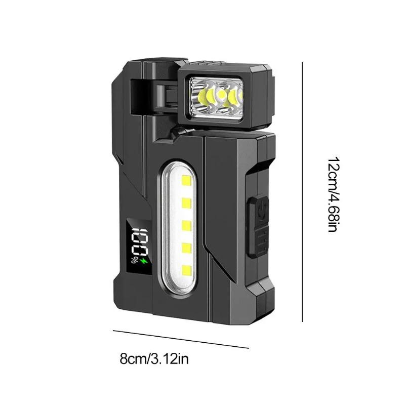 MultiFunction Portable Work Light EDC Flashlight With Charging Cable Portable Pocket Mini Light Double Light For Outdoor Camping