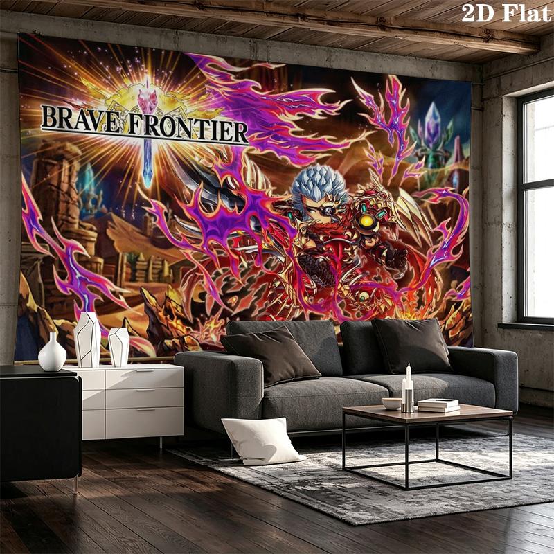 Brave Frontier Wall Tapestry Aesthetic Wall Hanging Printed Fabric Blanket Decorative Tapestries for Bedroom Living Room Home Decor