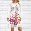 Women Casual Dress Oil Painting Flowers Print Dresses For Women O-neck Short Sleeve Dress Plus Size