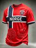 Nordisches Wikinger Norwegen Hemd Herren Damen 3D Gedrucktes Vintage Kulturmuster Kurzarm Streetwear T-Shirt Schnelltrocknend Sommer Freizeit Oberteil