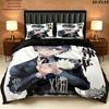 Black Butler Pattern Bedding Quilt Set Quilt Cover Pillowcase Home Birthday Gift(1 * duvet cover + 2 * pillowcase, without core)