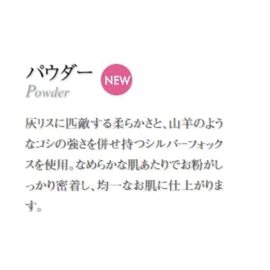 Authentic Kumano Brush Chikuhodo Silver Fox Powder Brush with Black Handle Hiroshima Regular Series Makeup Brush CHIKUHODO (R-P8) (Black)