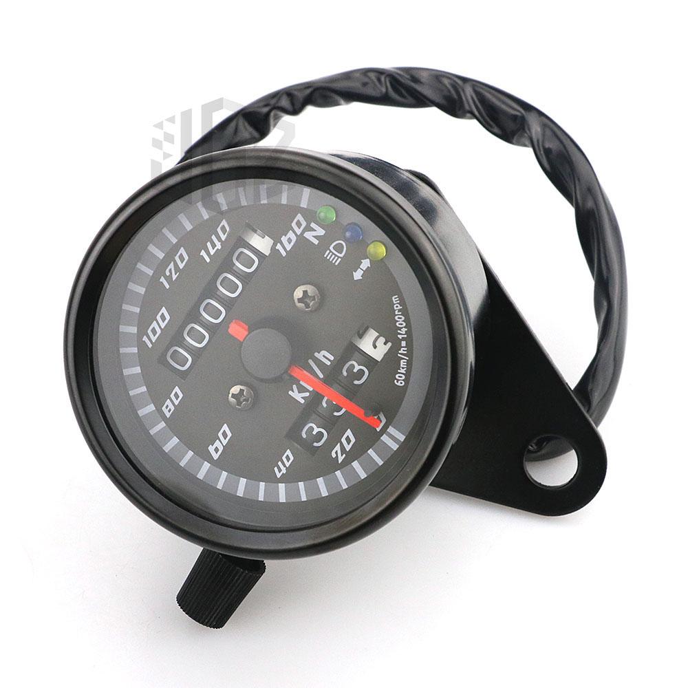 12V Motorcycle Mechanical Double Odometer Tachometer LED Indicator Speedometer Universal For Honda Kawasaki KTM Yamaha Suzuki