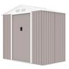 Metal Garden Shed 2.71 M² - 213 X 127 X 195 Cm - PLUTON - Anchoring Kit Included, 2 Sliding Doors - Taupe