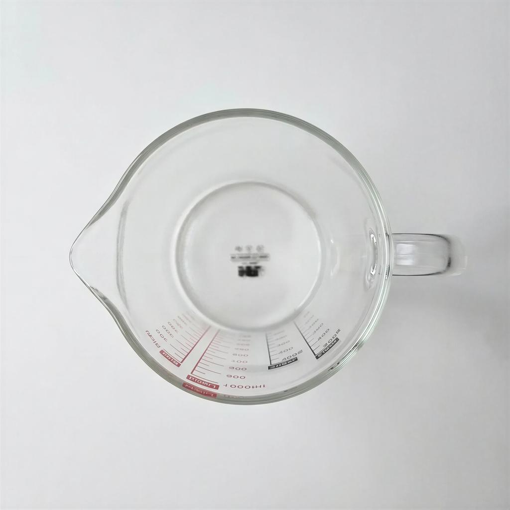 KITCHEN MEASURING JUG 1000ml HEAT-RESISTANT WITH GLASS MEASUREMENT GRADUATION