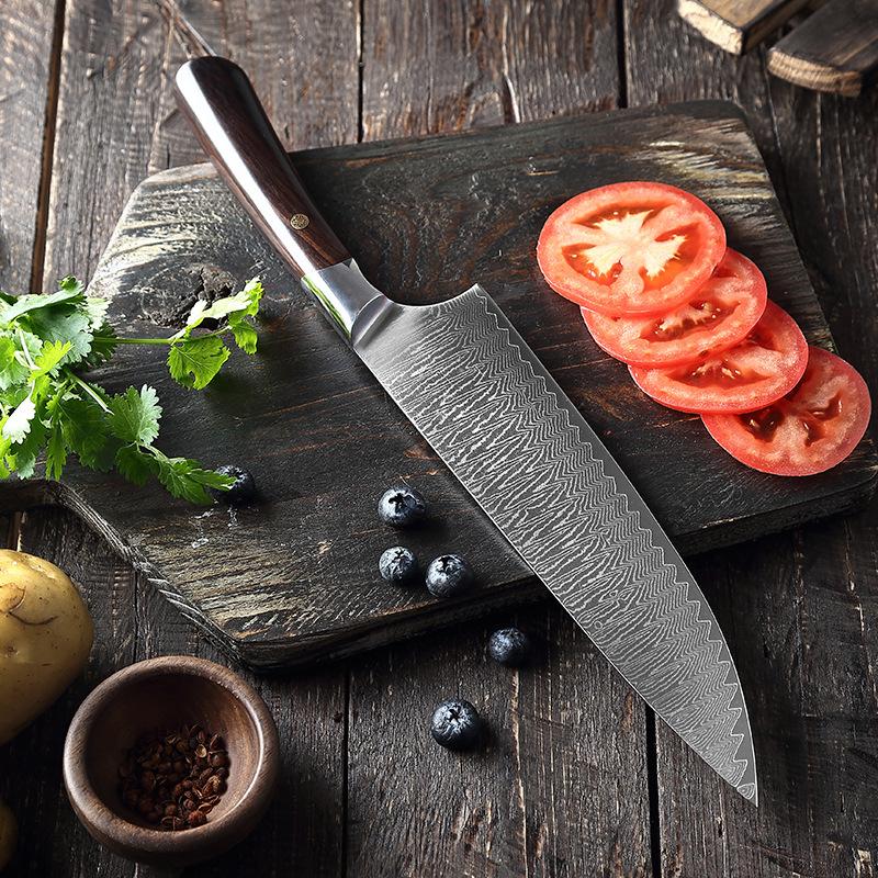8 Inch Chef Knife 67-Layers Damascus Steel 10Cr15Mov Blade Cleaver Meat Slicing Sashimi Japanese Kitchen Knives Ebony Handle