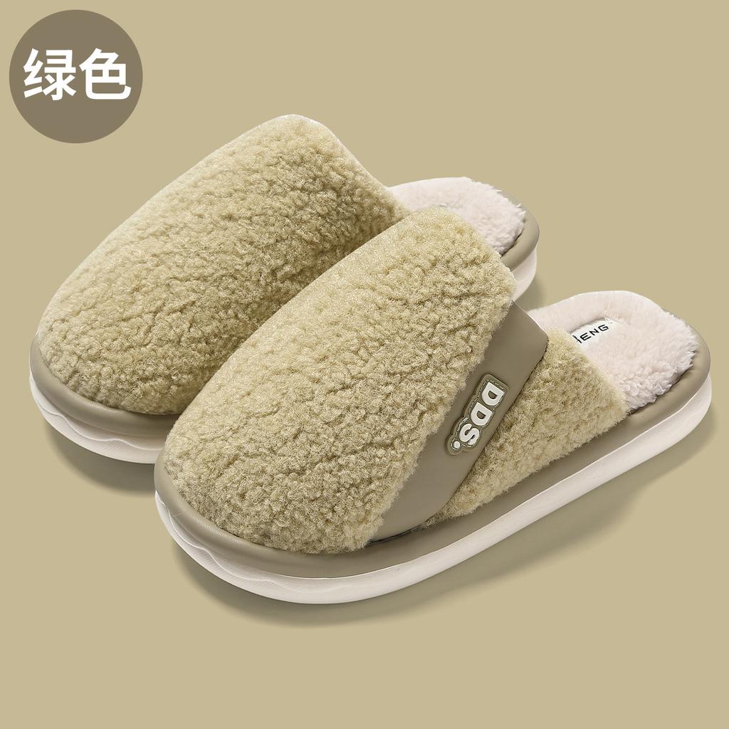 Plush cotton slippers season women's indoor home household men's plush warm non-slip plush slippers men