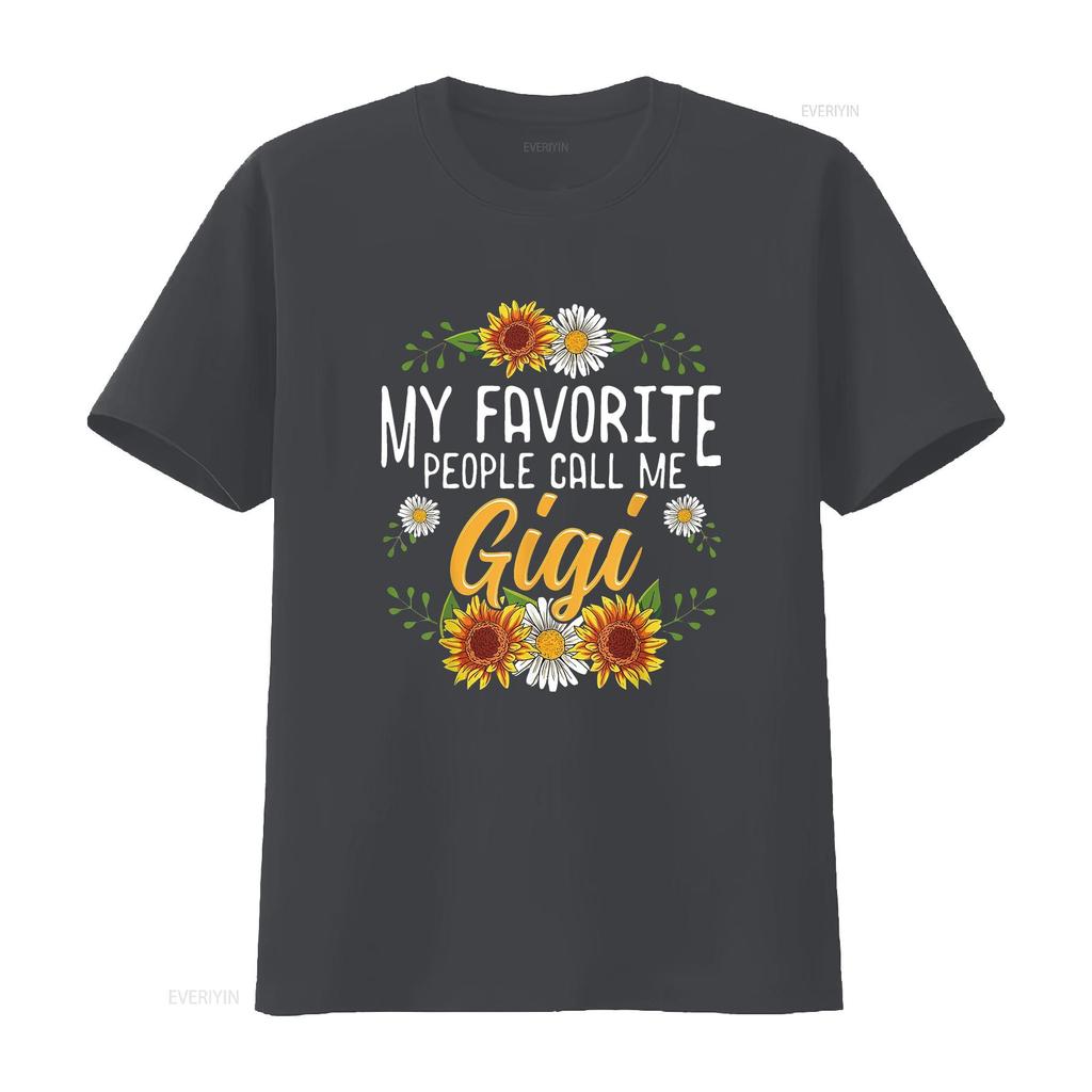 Womens My Favorite People Call Me Gigi T Shirt Mothers Day s Black 2XL vintage Washed homme Soft graphic Slightly Unisex