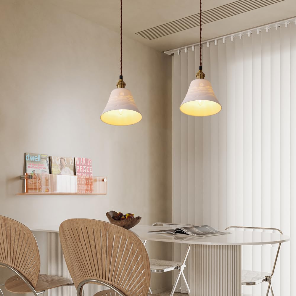 Cerdeco Retro and Compact Ceramic Pendant Light Hanging Lighting with a Retro and a Touch of Showa Era Charm Interior Ceiling Cafe E17 Hook Ceiling