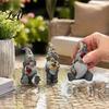 Decorative Yard Sculptures Halloween Garden Gnome Figurine Vintage Flower Mushroom Elf Dwarf Statue Patio Tabletop Ornaments for Yard Waterproof