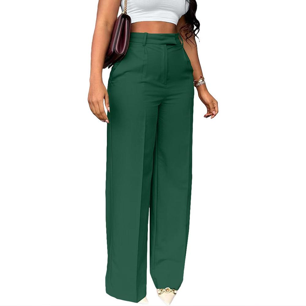 European and American Women's High-Waisted Wide-Leg Commuter Pants
