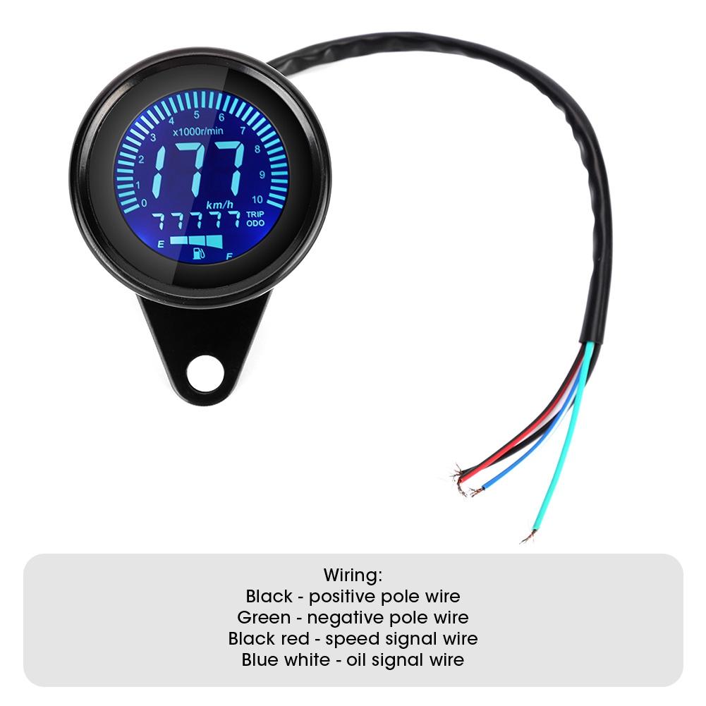 Motorcycle 7 Colors LCD Meter Speedometer Odometer Gauge Instrument Modification Accessory