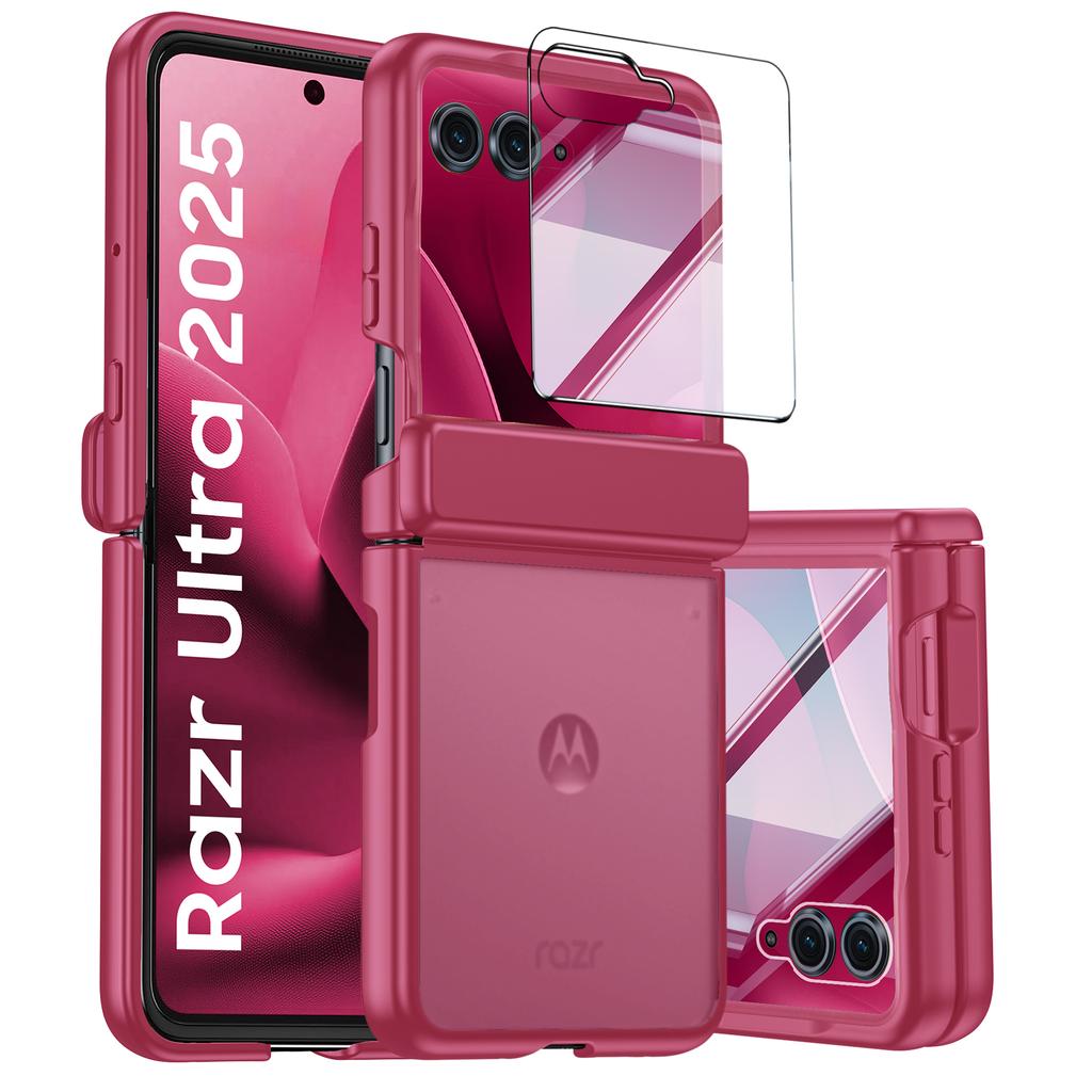 For Motorola Razr 60 Ultra Case,Hinge Protection,Built-in Screen Protector,Wireless Charging,Shockproof,Slim Rugged Protective Phone Case-Blue