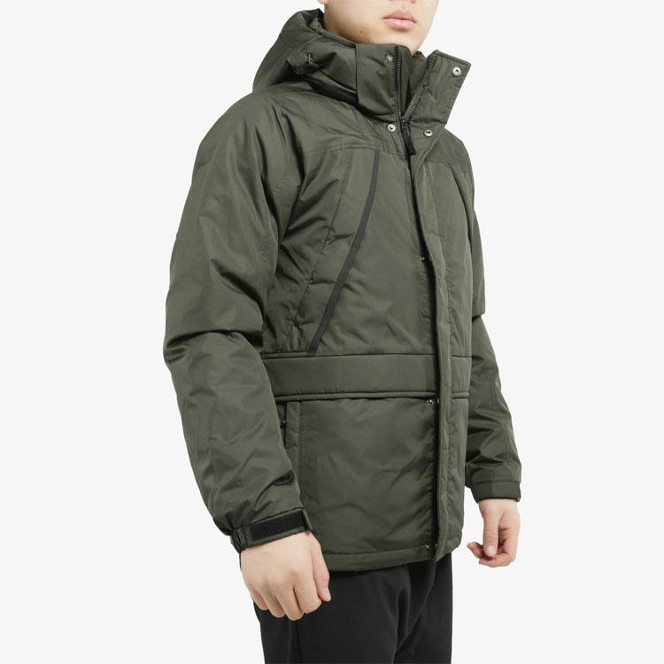 Adidas Solid Color Zipper Hooded Down Jacket Men Jackets Green EH4003