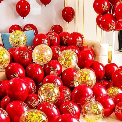Rotes Paillettenballon-Set mit Promi-Motiven – perfekt für Geburtstage, Hochzeiten und Partys