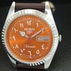 VINTAGE SEIKO 5 AUTOMATIC 6309A JAPAN MENS REFURBISHED ORANGE WATCH a442510-1