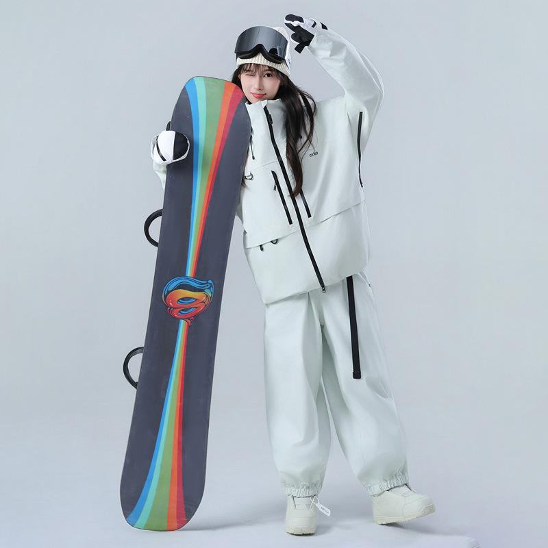 Ski Suit for Women and Men Outdoor Winter Warm Snowboard Suit Waterproof Windproof Skiing Jackets and Pants Set Unisex Breathable Insulated Snow Suit