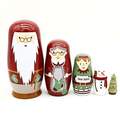 1 Sada Veselý Santa Matrjoška Set: Slavnostní vánoční dekorace pro domov a zahradu