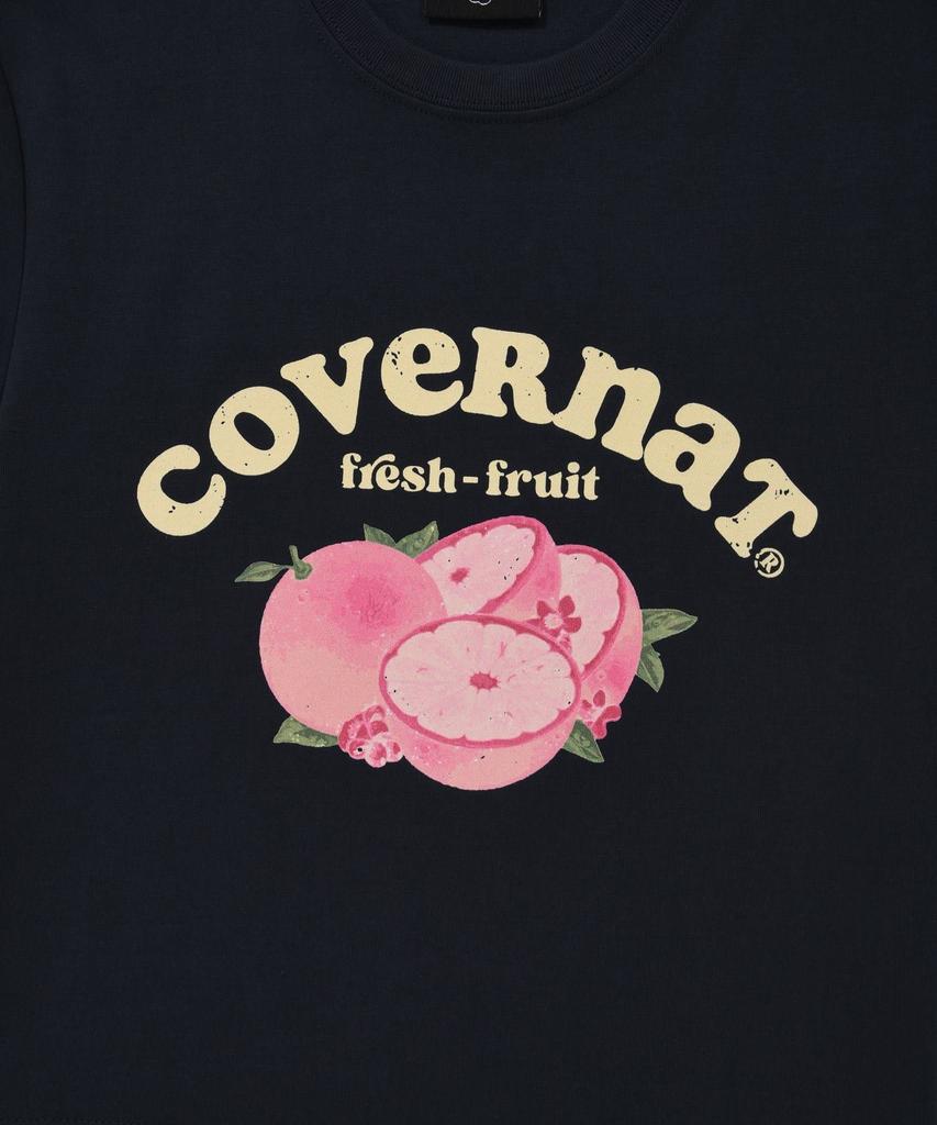 COVERNAT WOMAN Crop Fruit T-Shirt Navy