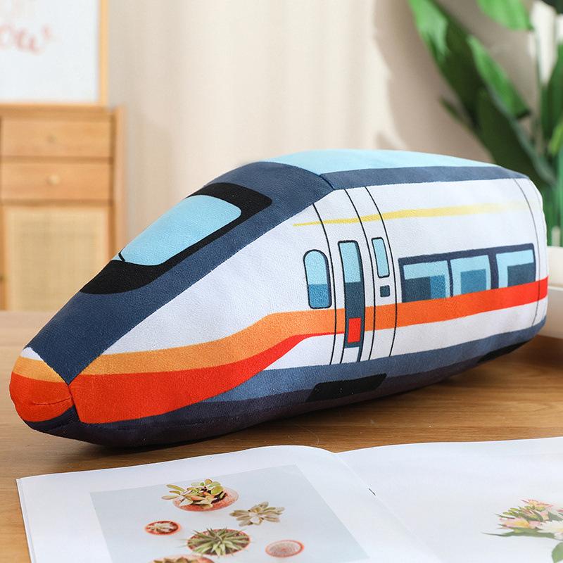 Cartoon Police Car Fire Truck Throw Pillow Plush Toy Doll Excavator Train Doll Home Pillow Doll