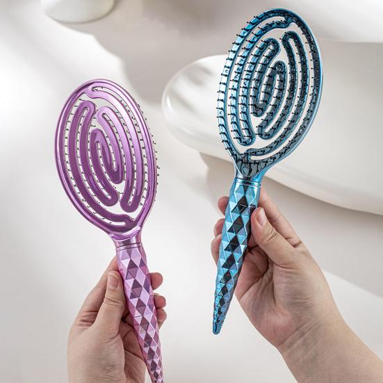 Vented Hair Brush Portable Anti-static Thin Thick Curly Long Wet Dry Hair Paddle Brush Scalp Massage Hair Styling Detangling Comb