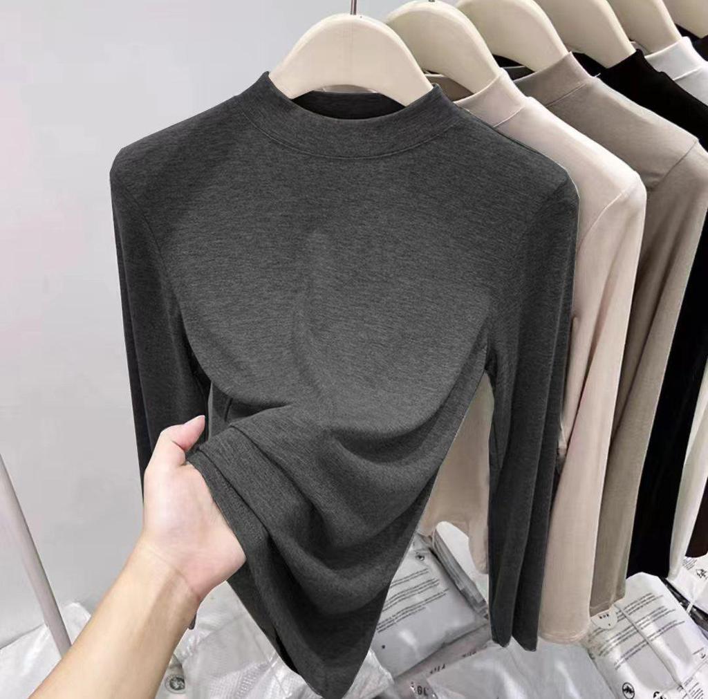 2024 Ancola Red Women’s Slimming Long Sleeve Top - High Quality Spring/Autumn Wear