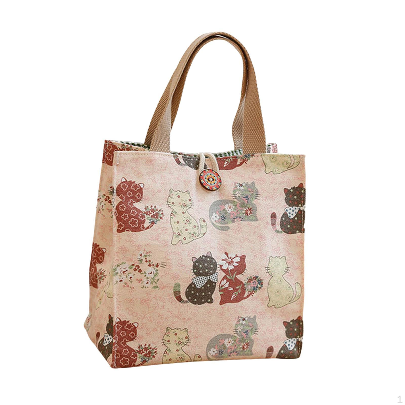 

Canvas Shopping Bag for Office And Outdoor Pink Cats