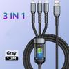 3-in-1 USB 100W Fast Charger Cable Car USB To Type-C Micro LIGHTNING Cable For iPhone 16 15 14 13 Samsung Xiaomi Huawei