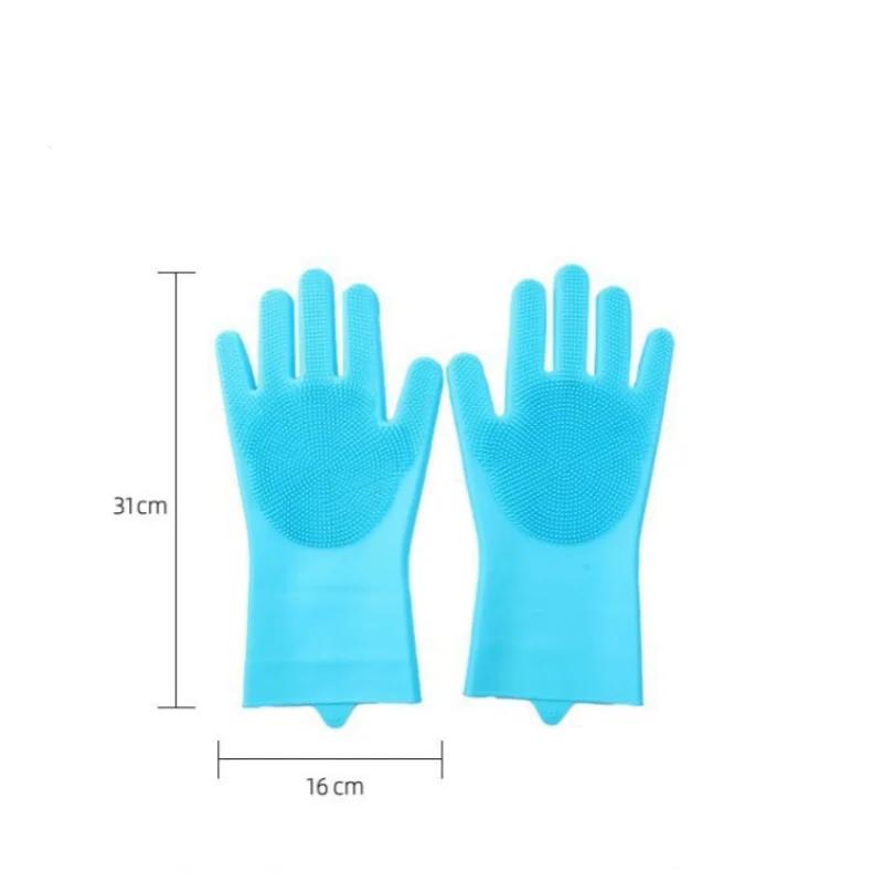 Silicone Pet Hair Removal Gloves Massage Beauty Cleaning Shower Gloves Dog&Cat Shower Gloves Scratch Anti-bite Massage Gloves