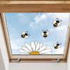 Adorable Bee & Sunflower Watercolor Window Cling - Removable PVC Decal for Bedroom, Living Room, Kitchen