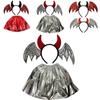 Five Dolls Halloween Bat Headband With Funny Animal Wings And Devil Skirt Costume