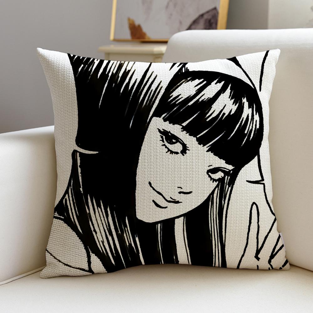 Horror TTomieS Cushion Cover Breathable and Skinfriendly Linen Pillowcase Square Removable and Washable Cushion