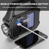Zoomable Camping Work Light Waterproof Handheld  Flashlight Portable Solar Searchlight  Camping