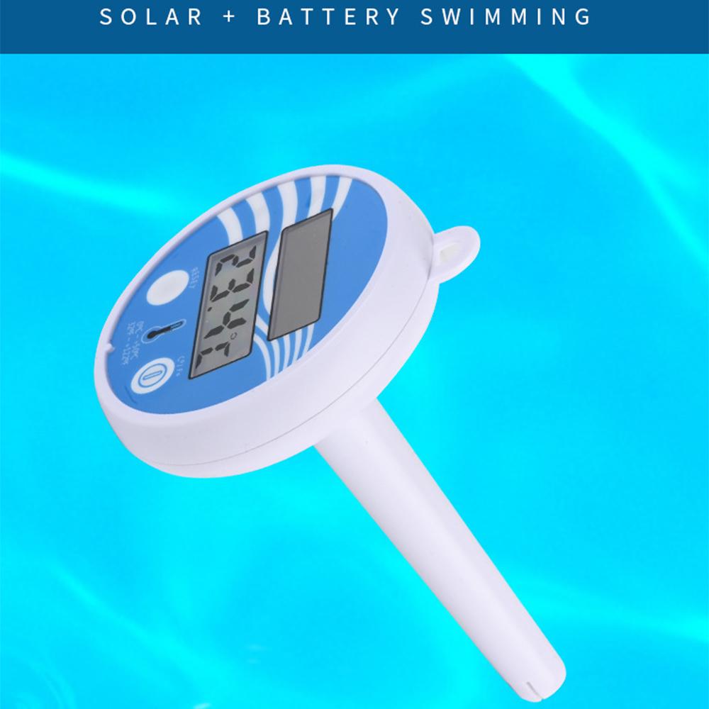 

Цифровой плавающий термометр для бассейна на солнечной энергии, водонепроницаемый термометр, ЖК-цифровой дисплей, устройство для измерения температуры бассейна синий