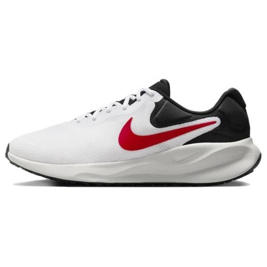 Nike Revolution 7 White Black Fire Red - FB2207-102