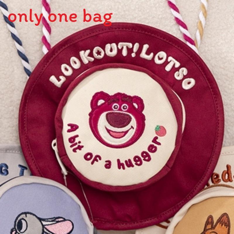 Canvas Sun Cute Hat Crossbody Bag With Lotso Nick Embroidery Design