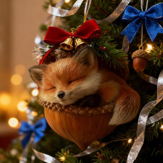 2D Στολίδια Ζωάκια Δάσους Βελανίδι Άνετα Στολίδια Ζωάκια Κουκουνάρι Χριστουγέννων Δασικό Πλάσμα Ακρυλική Κρεμαστή Διακόσμηση για Διακόσμηση Σπιτιού Πάρτι