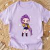 Popular Cartoon Print Women T-Shirt Cartoon Design Casual Harajuku Style T-shirts Girls Round Neck Short Sleeved Top Fans Gifts