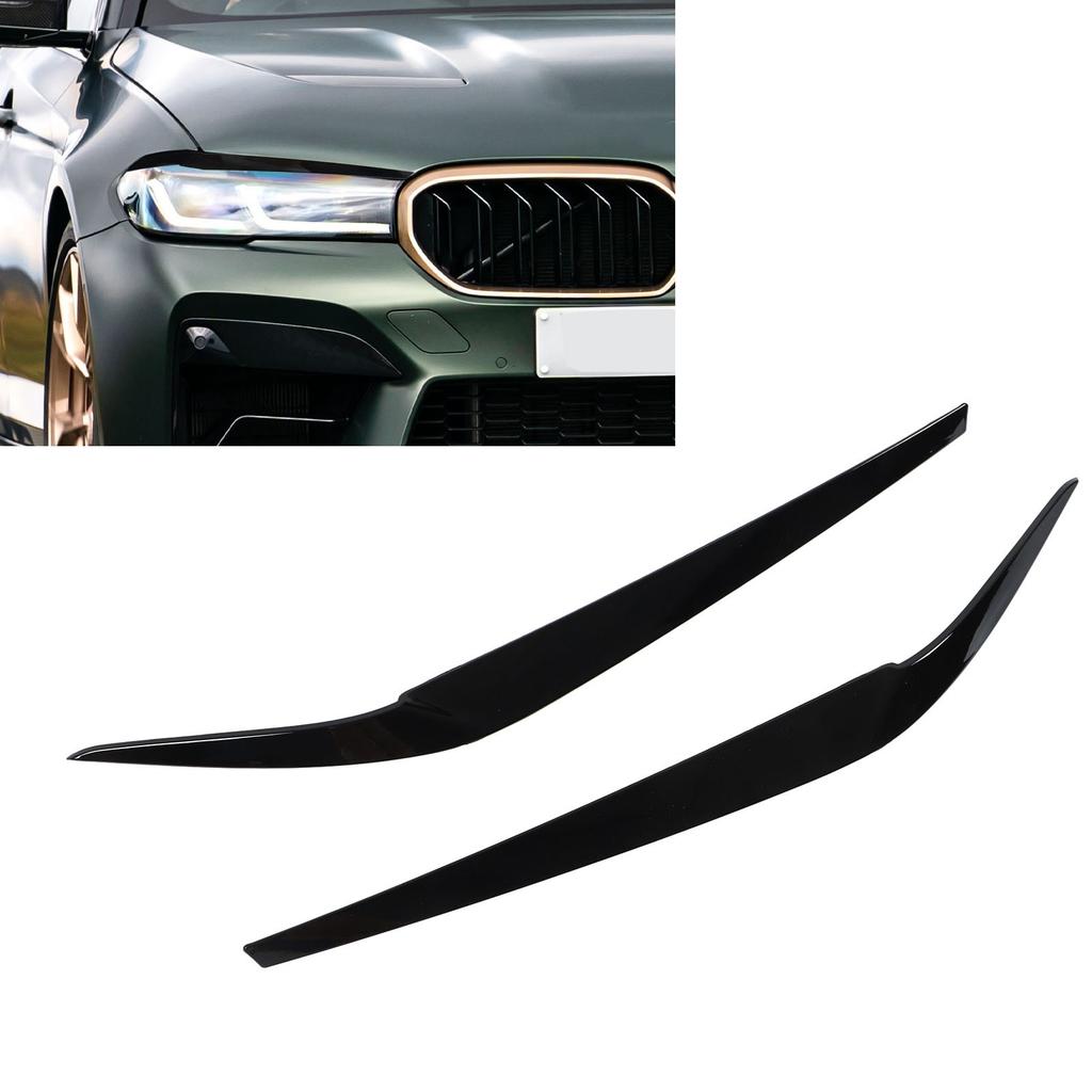 2pcs Headlight Eyebrow Left Right Replacement for 5 Series G30 G31 G38 F90 M5 525I 530I 540I 2017‑2021
